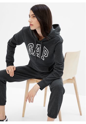 GAP - Felpa con cappuccio ricamo logo, Donna, Grigio, Taglia XS