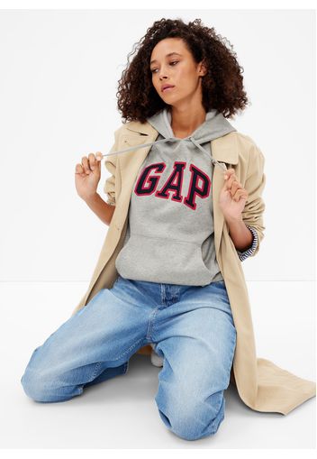 GAP - Felpa con cappuccio ricamo logo, Donna, Grigio, Taglia XS