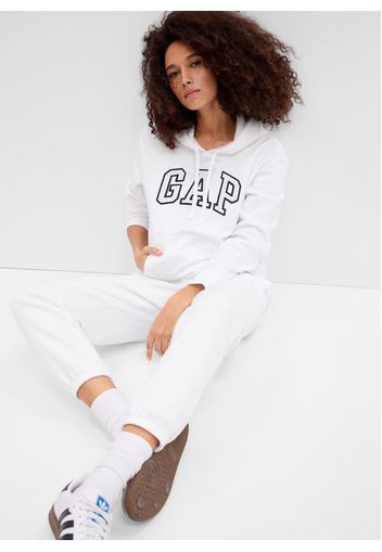 GAP - Felpa con cappuccio ricamo logo, Donna, Bianco, Taglia S