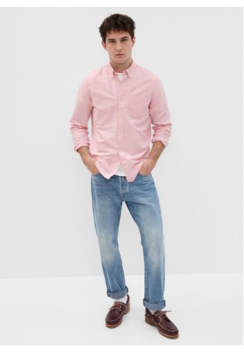 GAP - Camicia regular fit in cotone oxford stretch, Uomo, Rosa, Taglia M