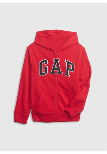 GAP - Full-zip in French Terry ricamo logo, Uomo, Rosso, Taglia XL