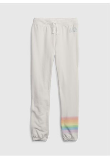 GAP - Joggers con stampa logo e arcobaleno, Donna, Bianco, Taglia XL