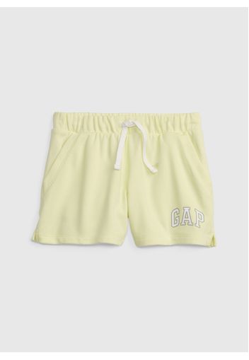 GAP - Shorts con coulisse stampa logo, Donna, Giallo, Taglia XS