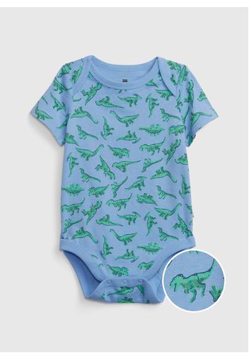 GAP - Body in cotone bio con stampa dinosauri, Azzurro, Taglia 0-3M