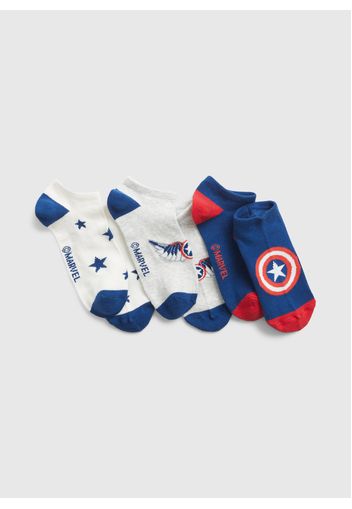 GAP - Tripack calze corte Marvel Captain America, Uomo, Multicolor, Taglia S