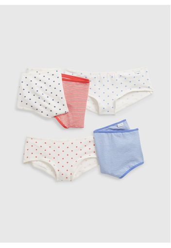 GAP - Set cinque slip fantasie assortite, Donna, Multicolor, Taglia XS