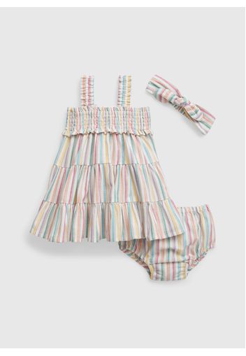 GAP - Set vestitino con culotte e fascia per capelli, Multicolor, Taglia 3-6M