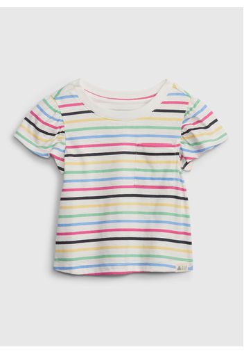 GAP - T-shirt in cotone bio con fantasia a righe, Donna, Multicolor, Taglia 18-24