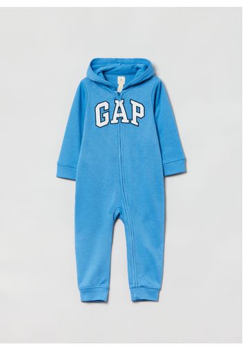 GAP - Tutina intera con cappuccio e ricamo logo, Azzurro, Taglia 3-6M