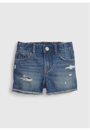 GAP - Shorts in denim con abrasioni, Donna, Denim, Taglia 18-24