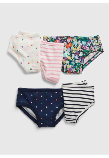 GAP - Set cinque slip fantasie assortite, Donna, Multicolor, Taglia 2-3Y