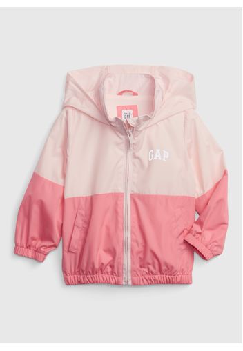 GAP - Giacca a vento color block con stampa logo, Donna, Rosa, Taglia 2YRS