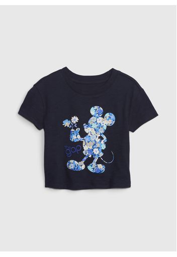 GAP - T-shirt stampa Disney Topolino e ricamo logo, Donna, Blu, Taglia 18-24