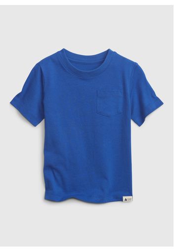 GAP - T-shirt in cotone con taschino, Uomo, Blu, Taglia 12-18