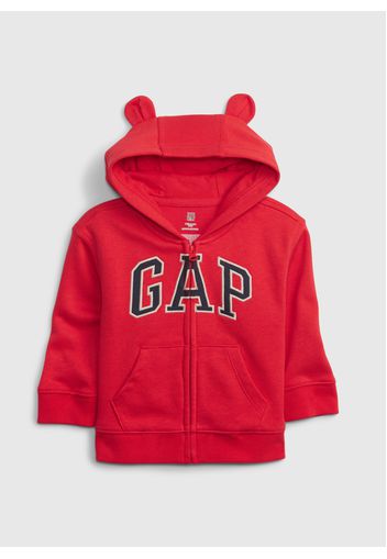Gap, GAP - Full-zip con cappuccio e patch logo, Rosso, Taglia 0-3M