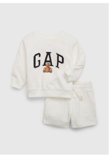 GAP - Jogging set con patch logo e orsetto, Bianco, Taglia 18-24