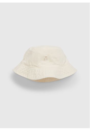 GAP - Cappello alla pescatora con ricamo orsetto, Uomo, Bianco, Taglia XS/S