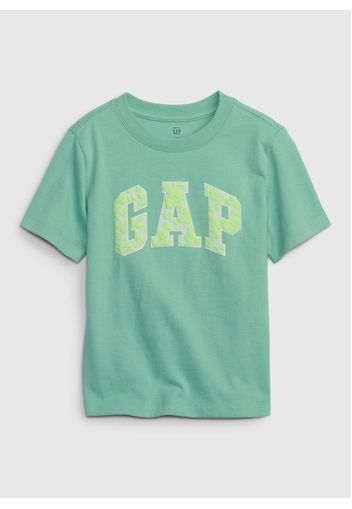 GAP - T-shirt in cotone con stampa logo, Uomo, Verde, Taglia 4YRS