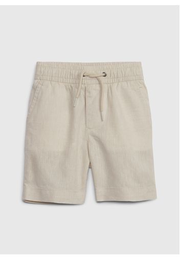 GAP - Shorts in lino e cotone con coulisse, Uomo, Beige, Taglia 18-24