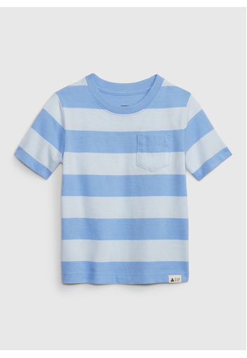 GAP - T-shirt in cotone a righe con taschino, Uomo, Multicolor, Taglia 2YRS