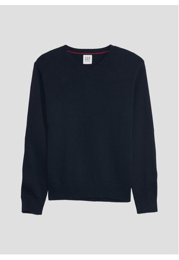 GAP - Pullover in cotone con scollo a V, Uomo, Blu, Taglia S