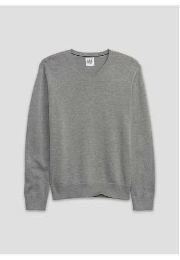 GAP - Pullover in cotone con scollo a V, Uomo, Grigio, Taglia XS