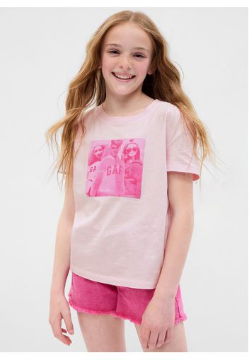 GAP - T-shirt girocollo con stampa Barbie™, Donna, Rosa, Taglia S