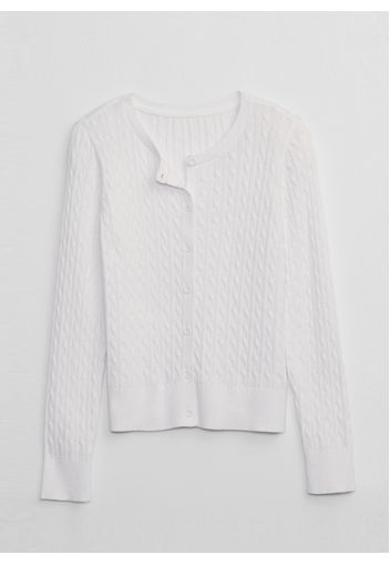 GAP - Cardigan con motivo a trecce, Donna, Bianco, Taglia XS