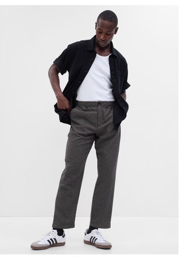 GAP - Pantaloni relaxed fit in lino e cotone, Uomo, Nero, Taglia S