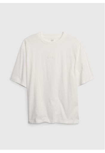 GAP - T-shirt relaxed fit con ricamo logo, Uomo, Bianco, Taglia S