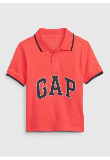 GAP - Polo in cotone piquet con ricamo logo, Uomo, Rosso, Taglia 18-24