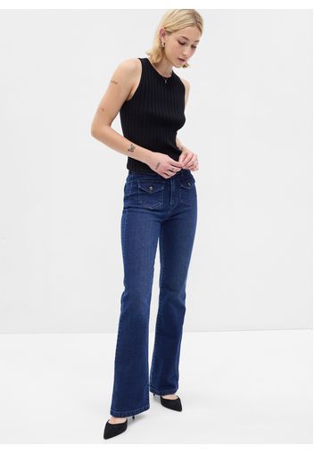 GAP - Jeans flare fit a vita alta con bottoni, Donna, Denim, Taglia 26REG