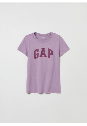 GAP - T-shirt in cotone con stampa logo, Donna, Viola, Taglia XS