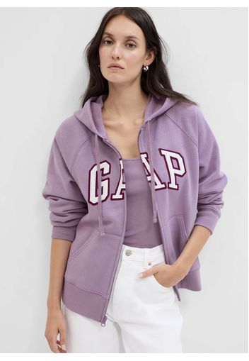 GAP - Full-zip con maniche raglan ricamo logo, Donna, Viola, Taglia S