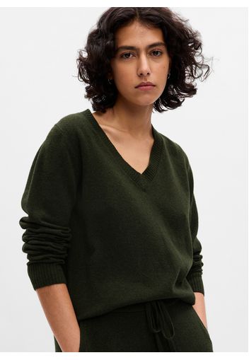 GAP - Pullover con scollo a V, Donna, Verde, Taglia XS