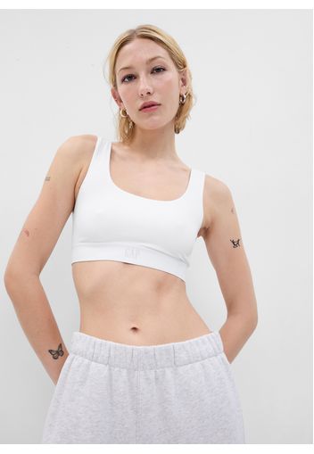 GAP - Reggiseno Bralette in cotone bio stretch, Donna, Bianco, Taglia L