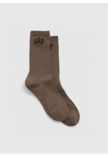 GAP - Calze corte con logo jacquard, Uomo, Marrone, Taglia M-L