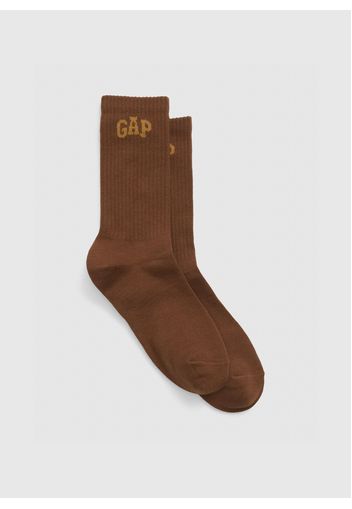 GAP - Calze corte con logo jacquard, Uomo, Marrone, Taglia M-L