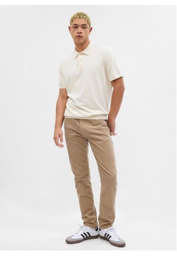 GAP - Pantaloni slim fit in corduroy stretch, Uomo, Beige, Taglia 30 x 32