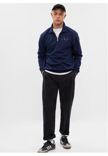 GAP - Felpa half-zip stampa logo effetto lucido, Uomo, Blu, Taglia XXL