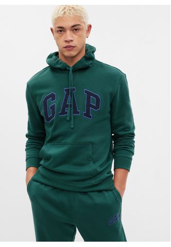 GAP - Felpa con cappuccio ricamo logo, Uomo, Verde, Taglia M