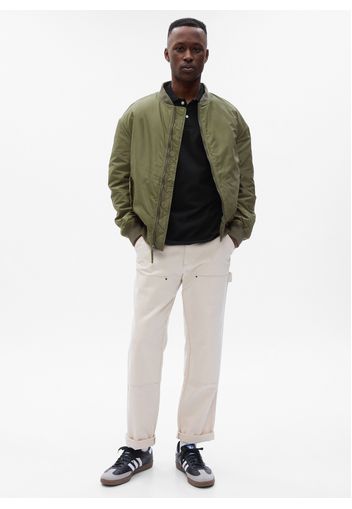 GAP - Bomber full-zip in cotone, Uomo, Verde, Taglia S