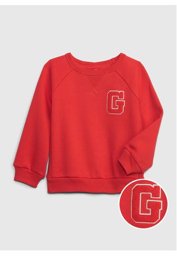 GAP - Felpa girocollo con ricamo logo, Uomo, Rosso, Taglia 4Y\104