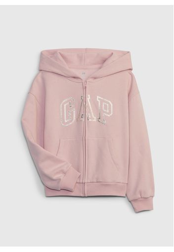 GAP - Full-zip con cappuccio e patch logo, Donna, Rosa, Taglia L