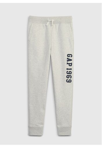 GAP - Joggers slim fit in cotone con patch logo, Uomo, Grigio, Taglia XS