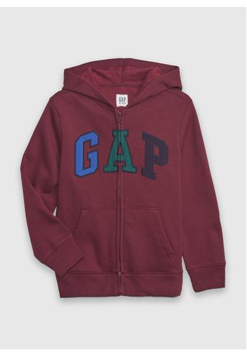 GAP - Full-zip con cappuccio e ricamo logo, Uomo, Rosso, Taglia L