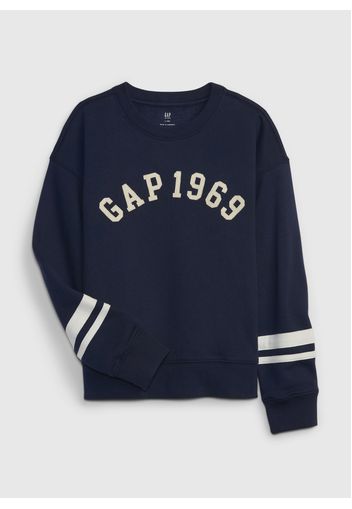 GAP - Felpa in French Terry con patch logo, Uomo, Blu, Taglia M