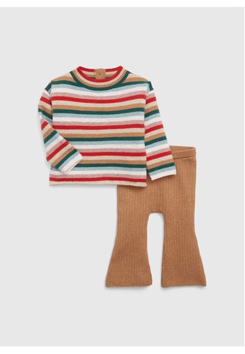 GAP - Set pullover e leggings flare fit in maglia, Multicolor, Taglia 6-12M\62-74