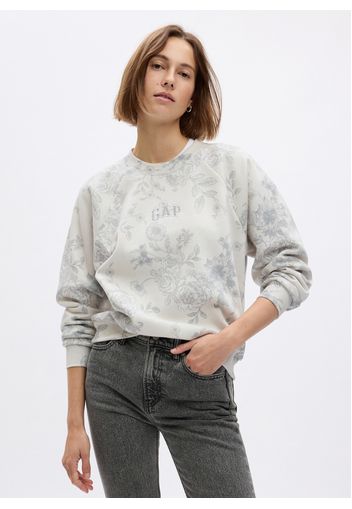 GAP - Felpa girocollo con maniche raglan, Donna, Grigio, Taglia XS