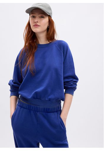 GAP - Felpa girocollo con maniche raglan, Donna, Blu, Taglia XS